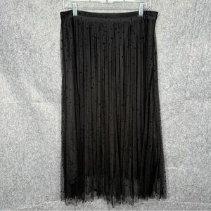 Ann Taylor Black‎ Tulle Star Midi Skirt- Sz 8